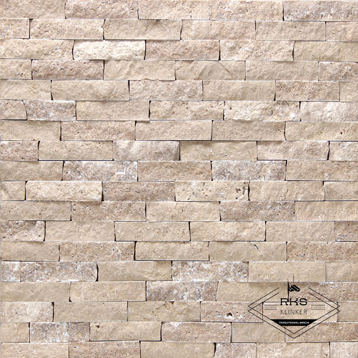 Фасадный камень Полоса - Травертин Classic Noce (бежевый тёмный) в Курске